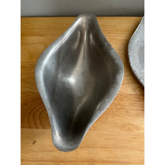 Guardian Service Hammered Aluminum Gravy Boat Matching Drip Plate Underplate - Picture 3 of 11